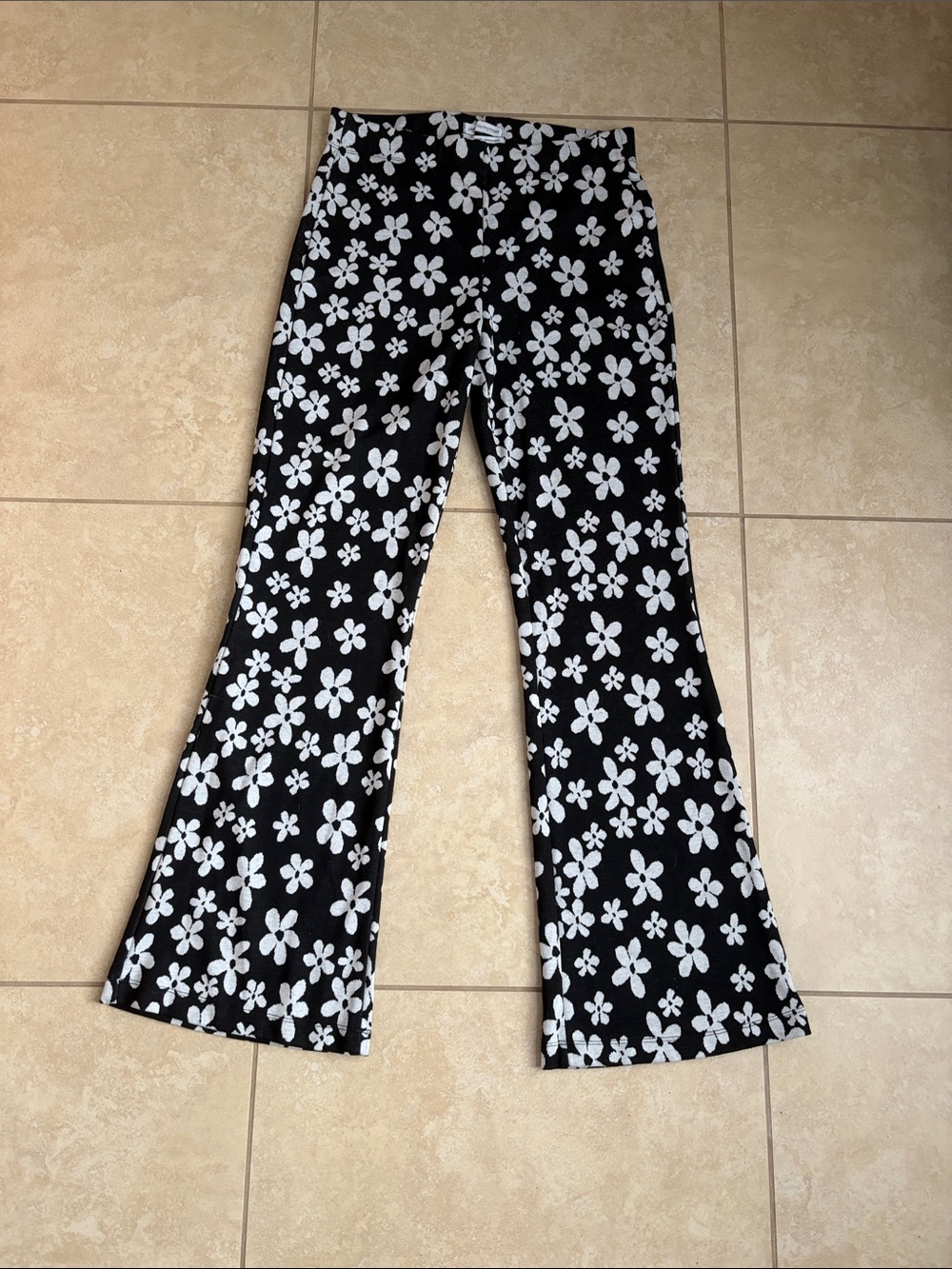 Urban Outfitters Black and White Daisy Knit Pants
